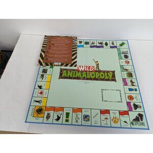 Wild Animal-Opoly Board Game Monopoly Themed Replacement Board & Instructions